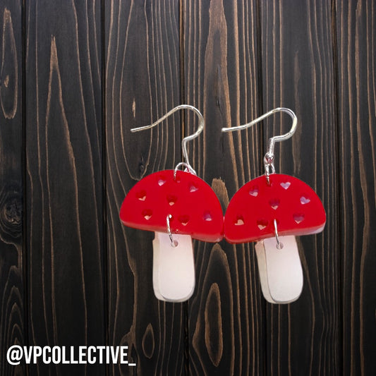 Toadstool Mushroom Dangle Earrings