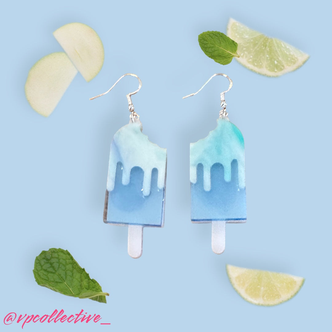 Melting Ocean Waves Popsicle Dangle Earrings