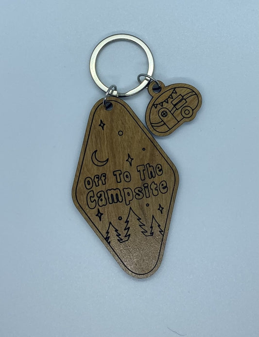 Off To The Campsite Keychain