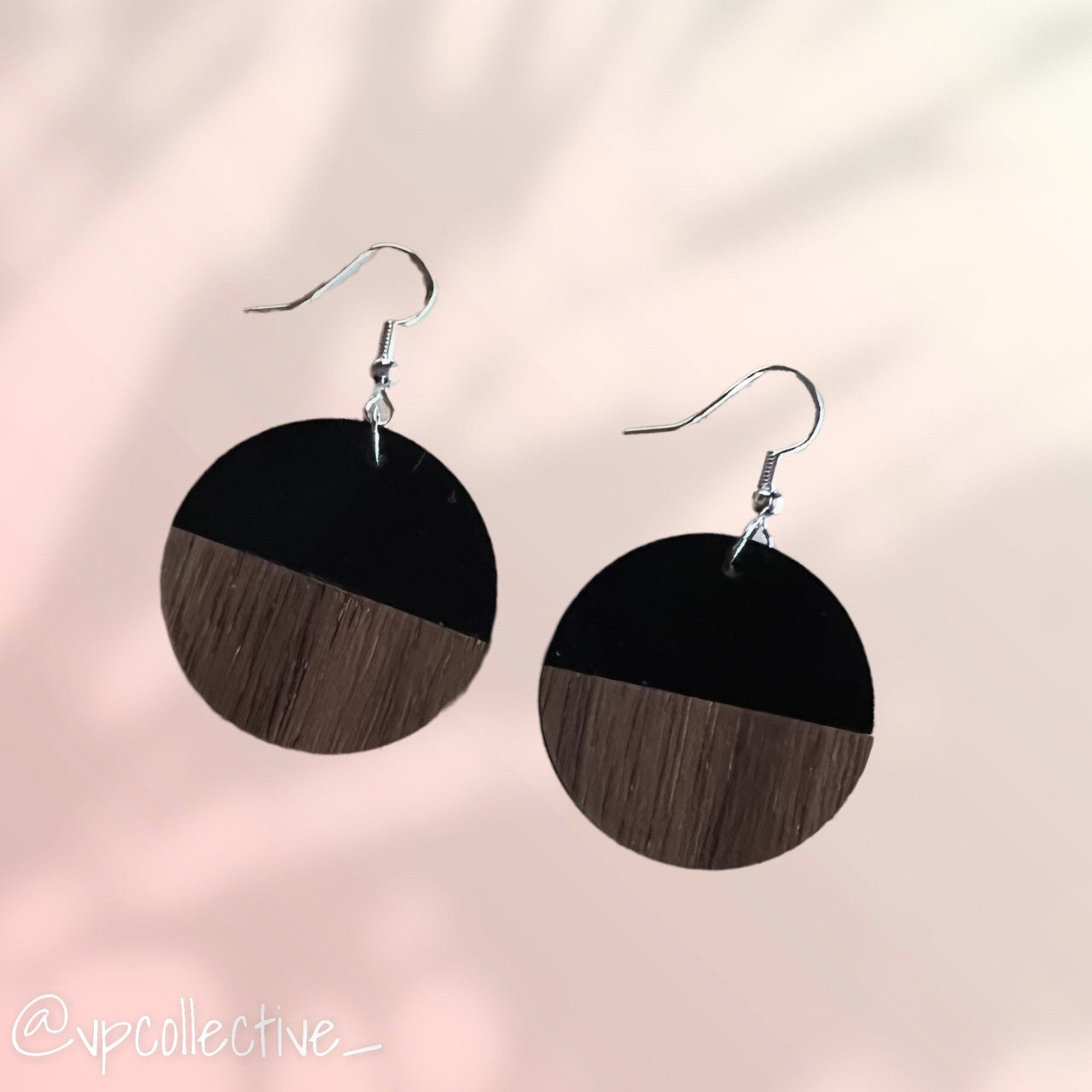 Mixed Material Round Earrings