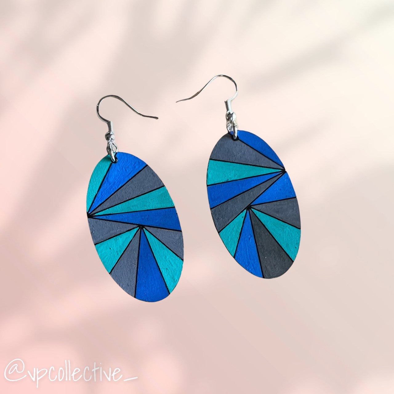 Blue & Grey Geometric Earrings