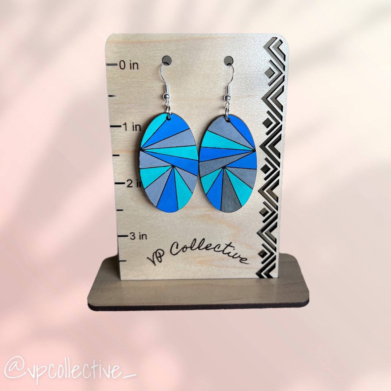 Blue & Grey Geometric Earrings