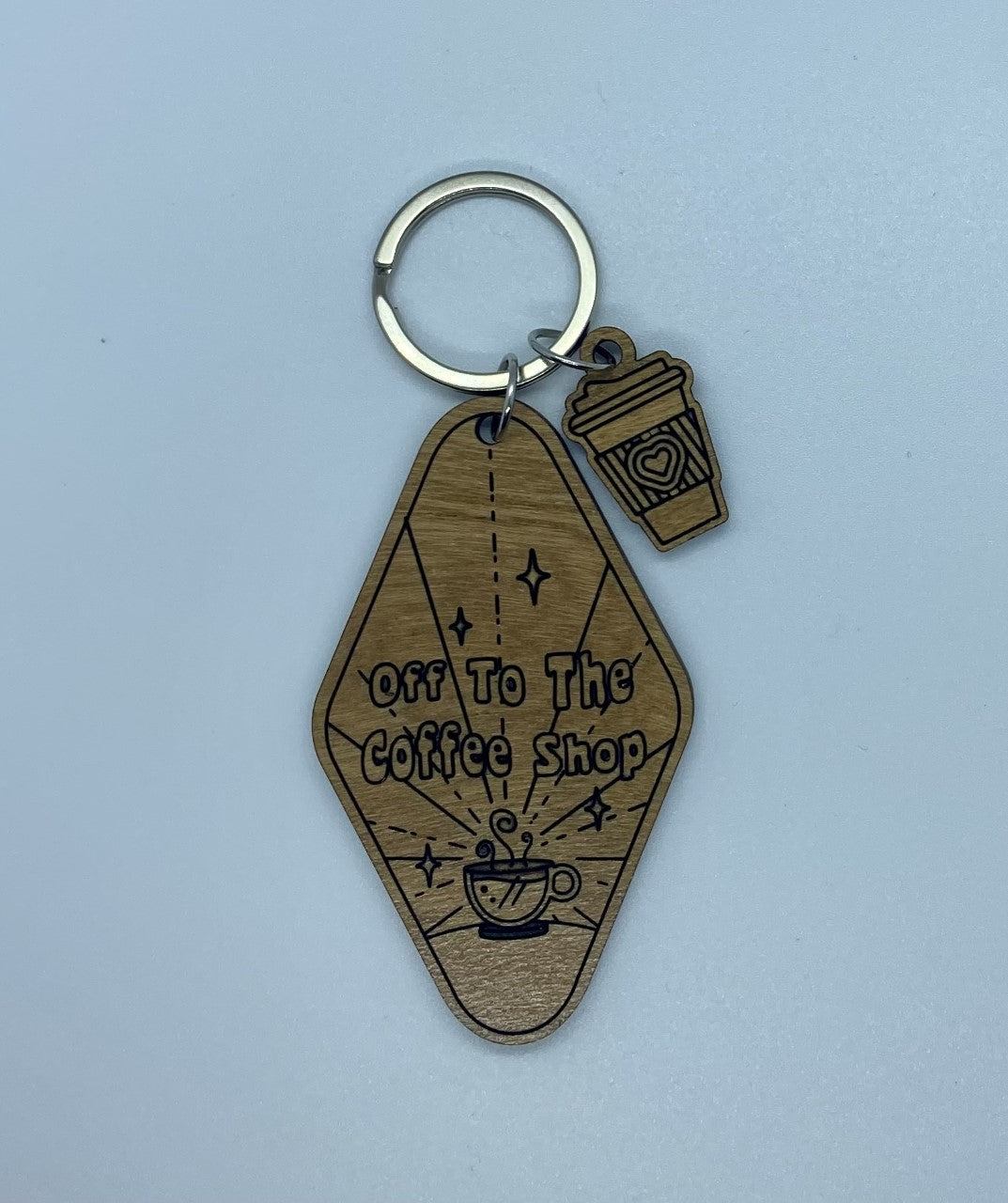 Off To The Coffee Shop Keychain