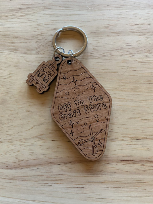 Off To The Craft Store Keychain