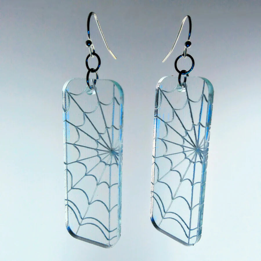 Creepy Spiderweb Panel Earrings - Multiple Color Options!