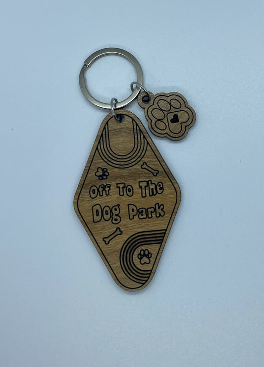 Off To The Dog Park Keychain