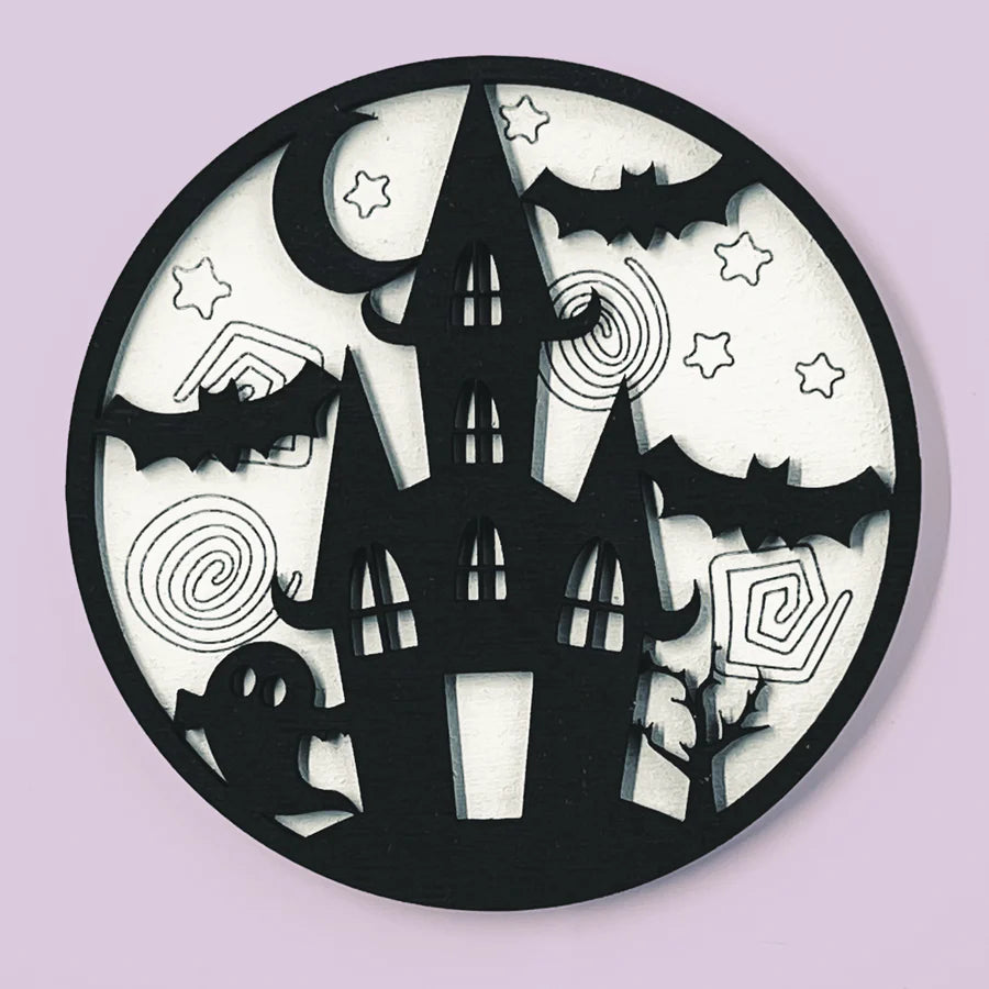 Spooky Haunted House Mini Sign ** MADE TO ORDER **