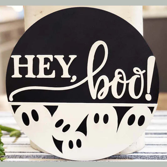 HEY BOO Layered Sign ** MADE TO ORDER **