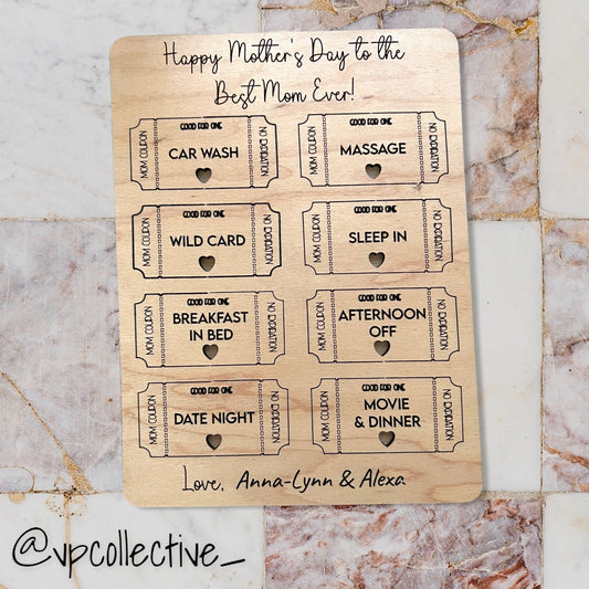 Mothers Day Card with Pop Out Coupons