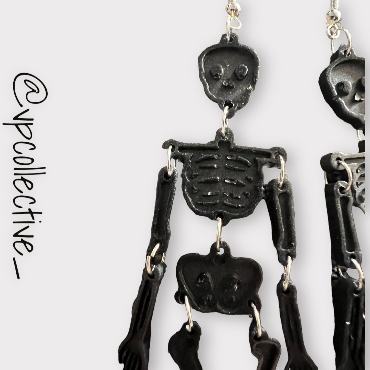 Midnight Darkness Skeleton Earrings