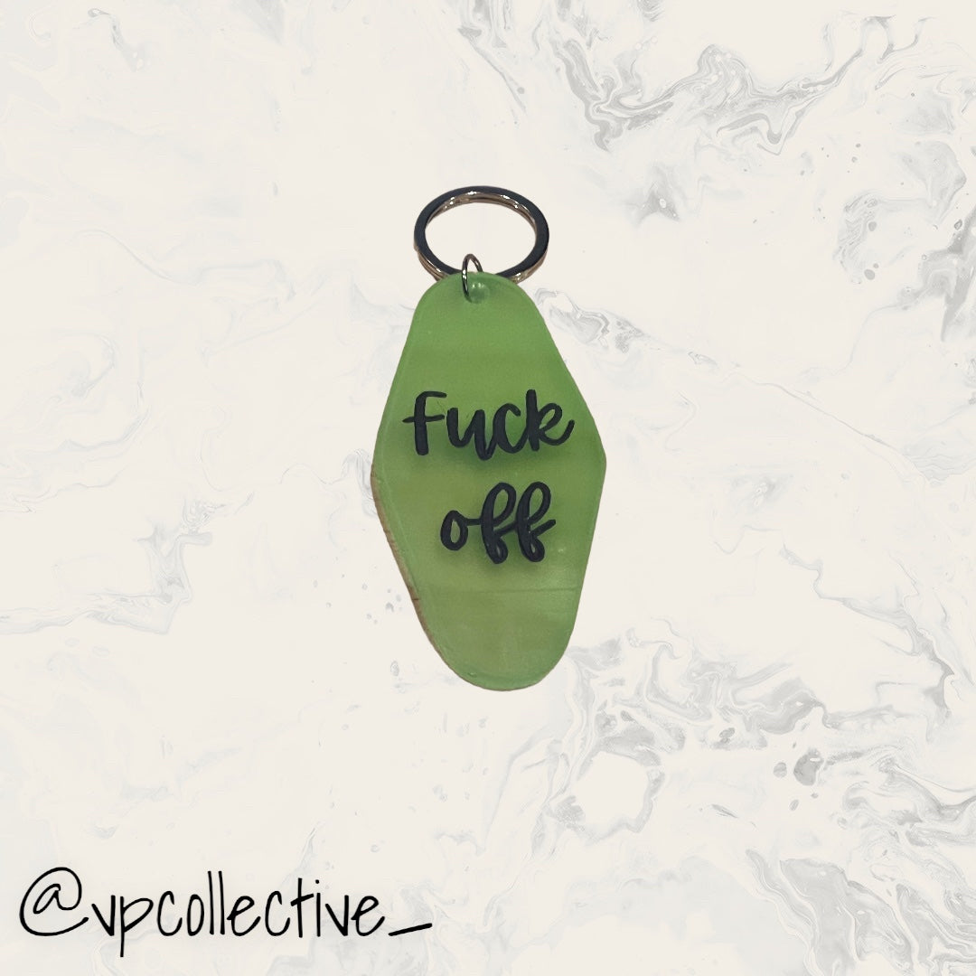 F*ck Off Keychain - Glow-In-The-Dark Green