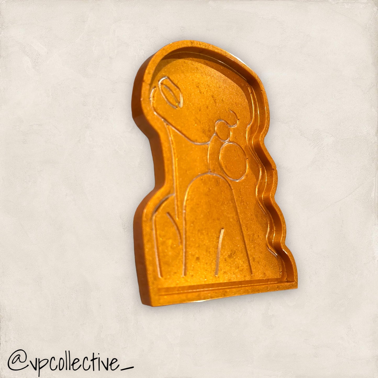 Orange Gold Woman Outline Tray
