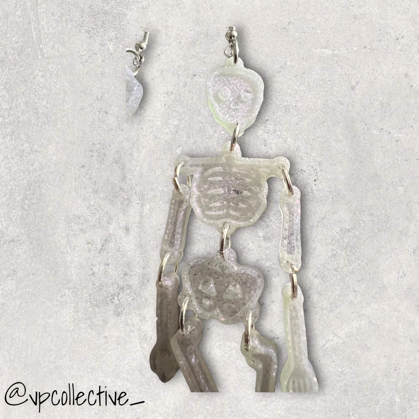 Milky White Skeleton Earrings