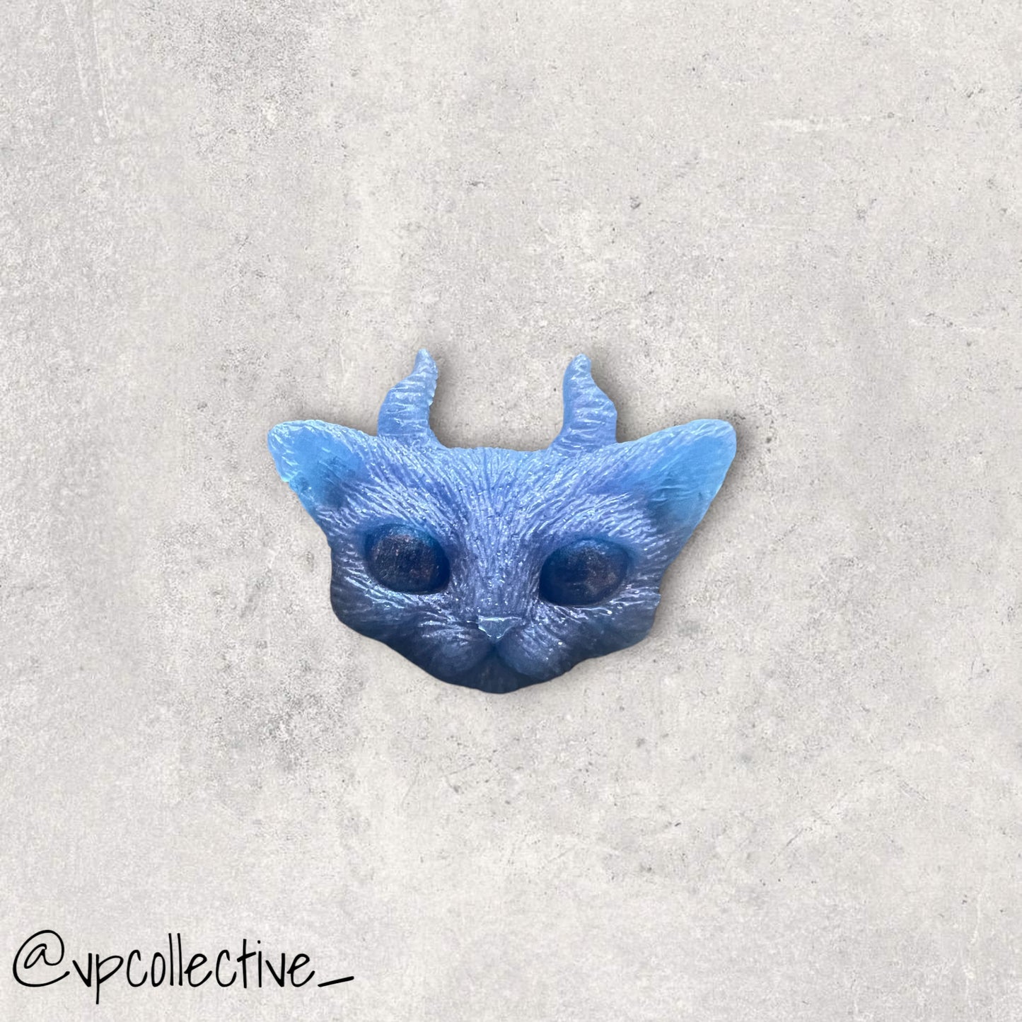 Ethereal Cat Magnet with Horns
