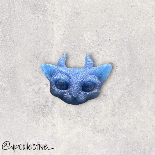 Ethereal Cat Magnet with Horns