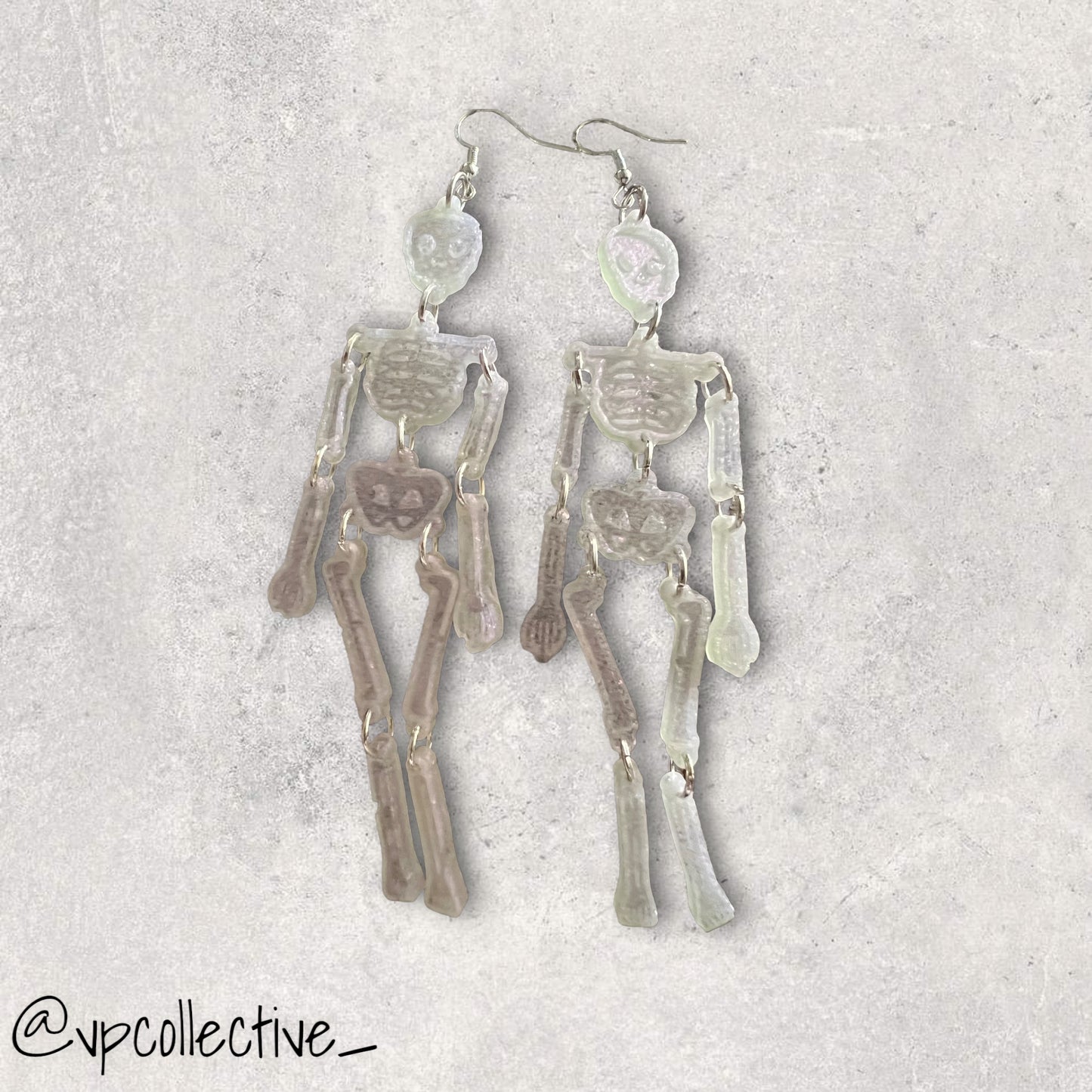 Milky White Skeleton Earrings