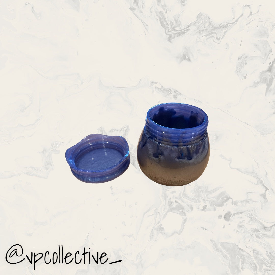 Blue & Silver - Jar with Threaded Lid