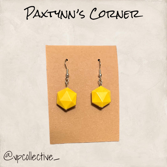 Yellow Geometric Earrings- PAXTYNNS CORNER
