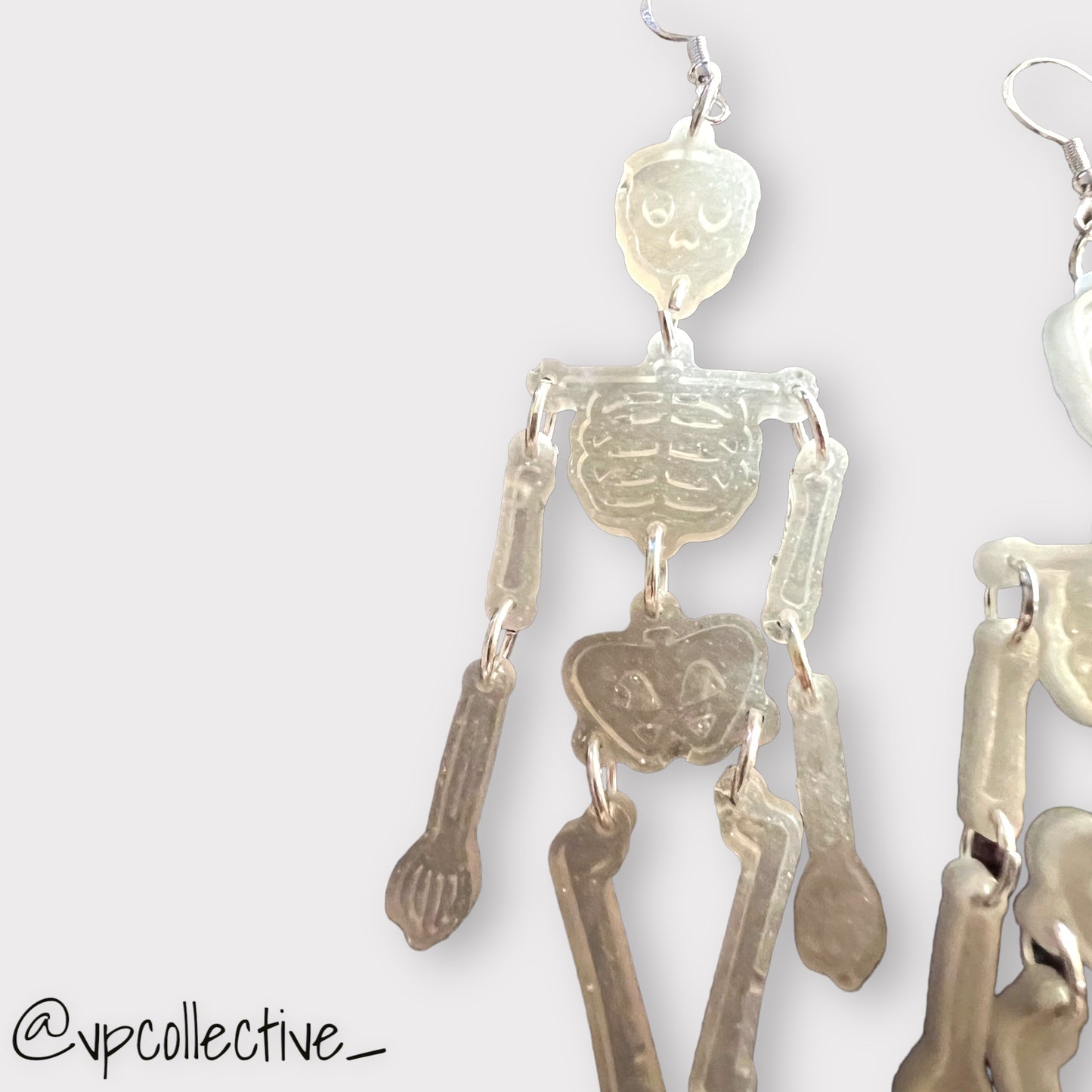 Snow Dust Skeleton Earrings