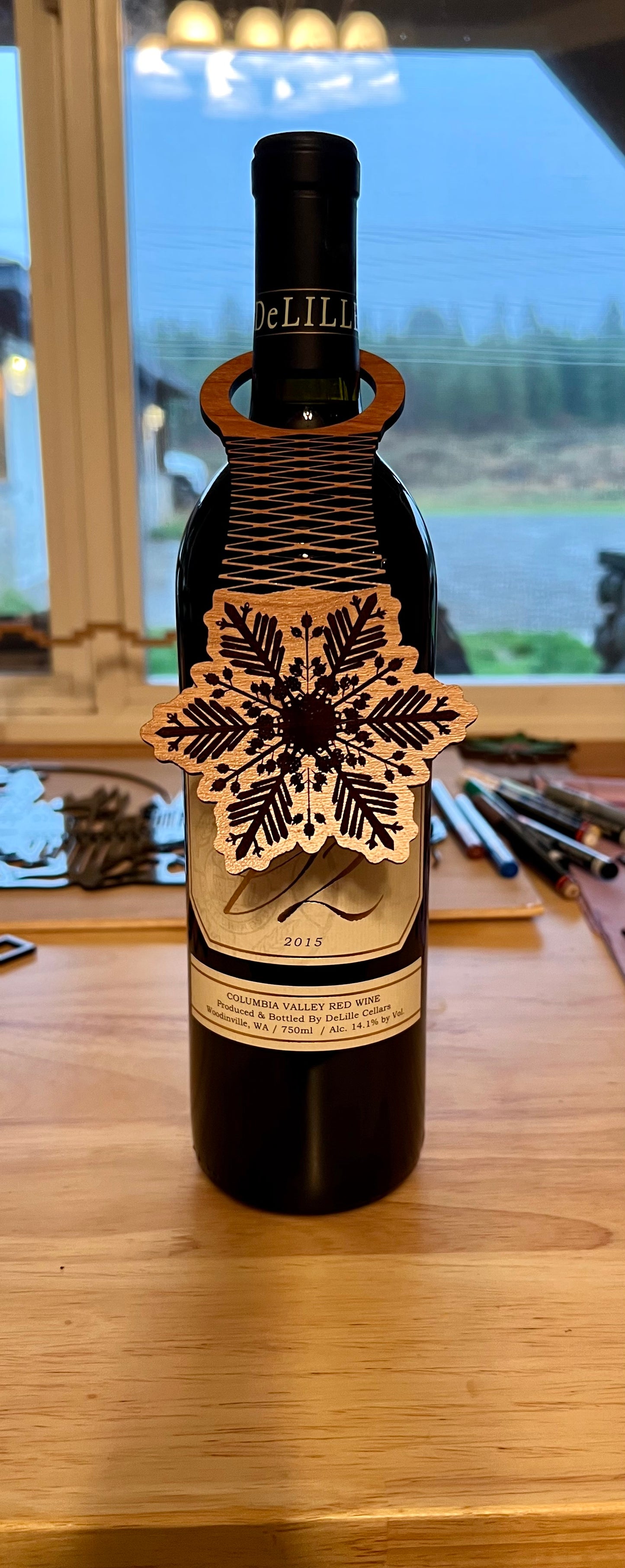 Snowflake Wine Bottle Tag