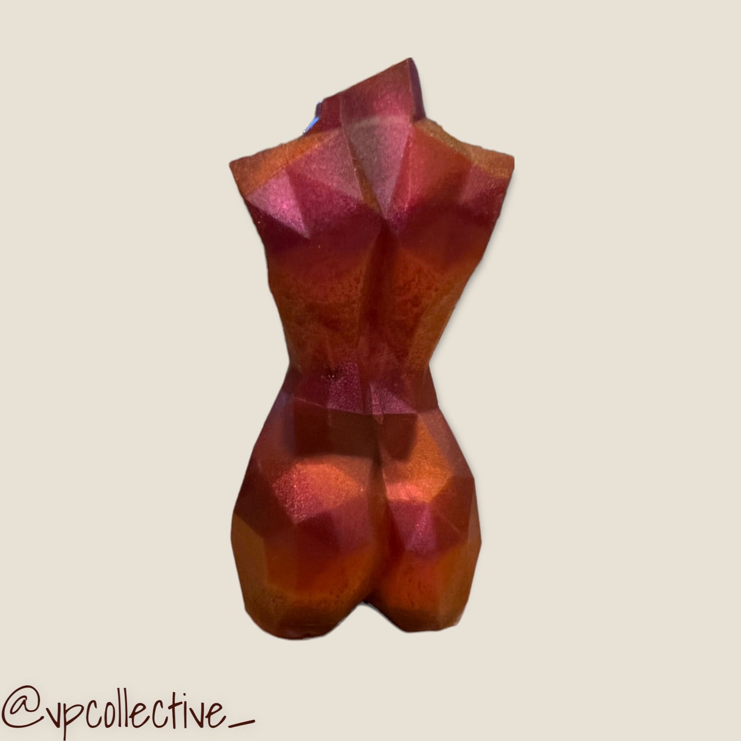 Rusty Ruby Faceted Goddess Bust
