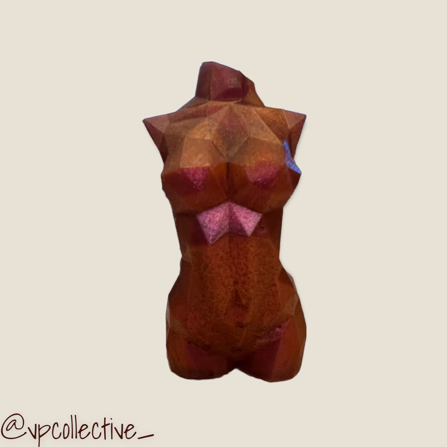Rusty Ruby Faceted Goddess Bust