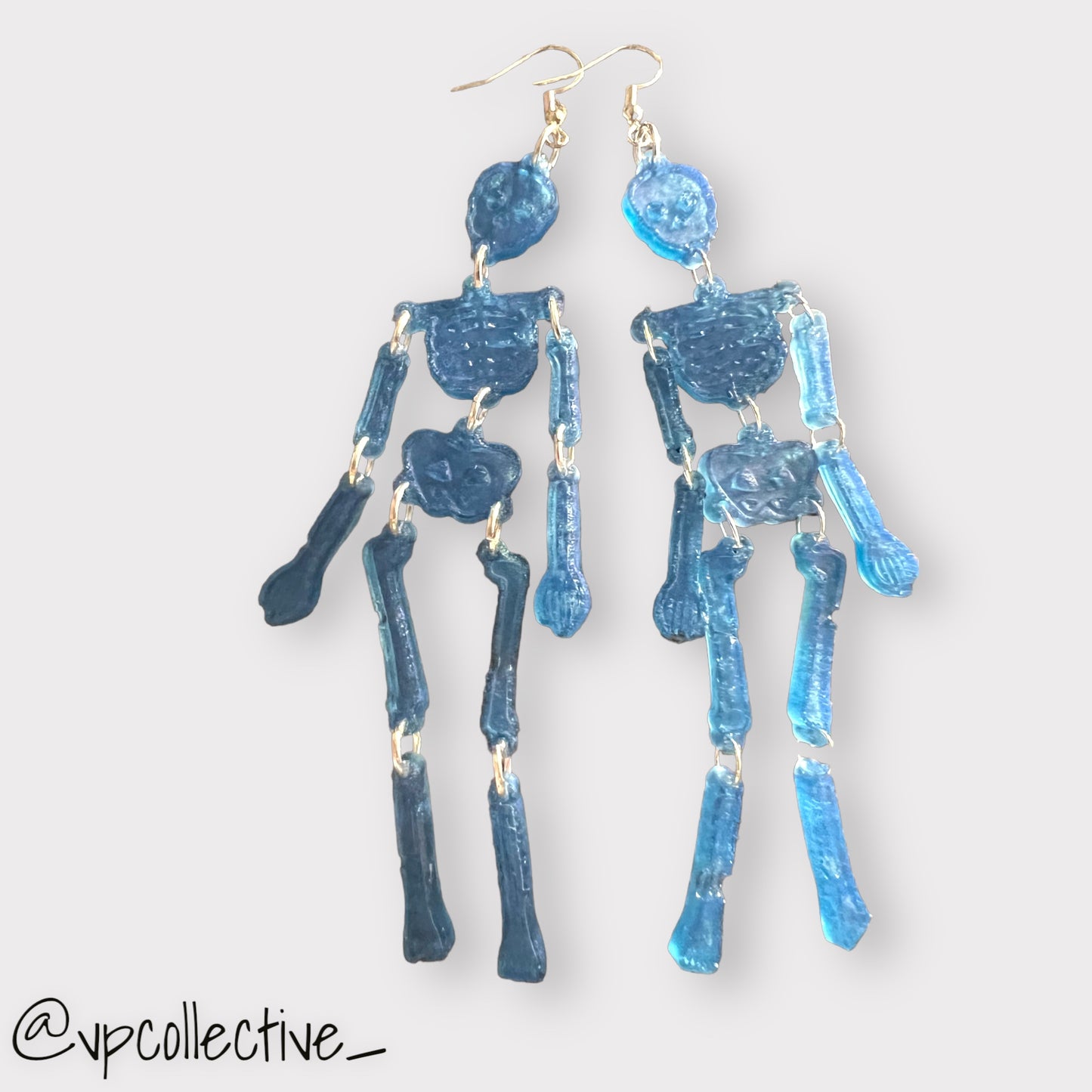 Baby Blue Skeleton Earrings