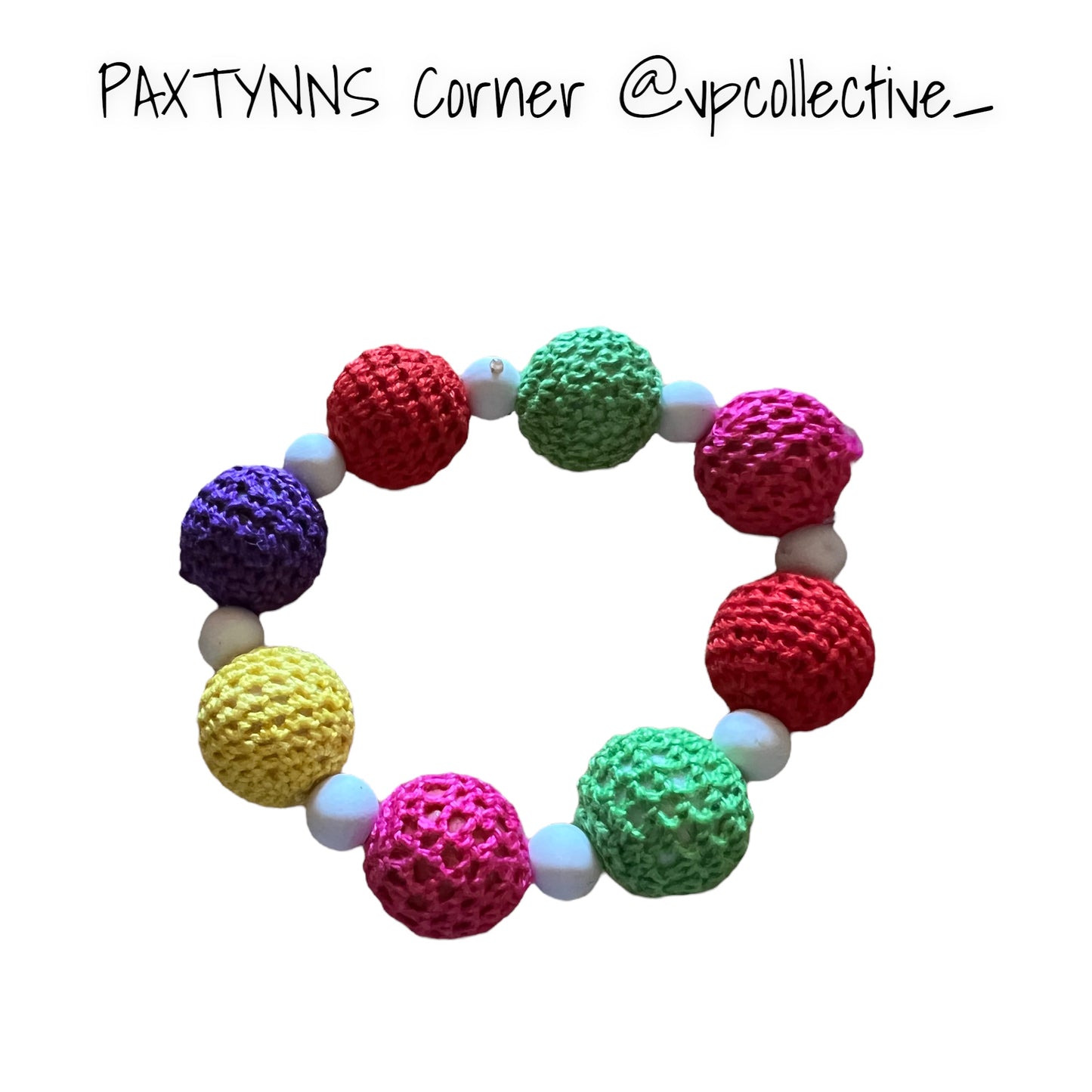 Rainbow Crochet Bead Bracelet  -  PAXTYNNS CORNER