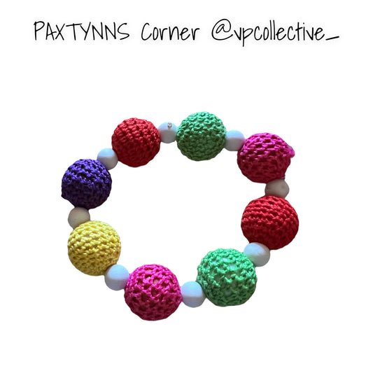 Rainbow Crochet Bead Bracelet  -  PAXTYNNS CORNER