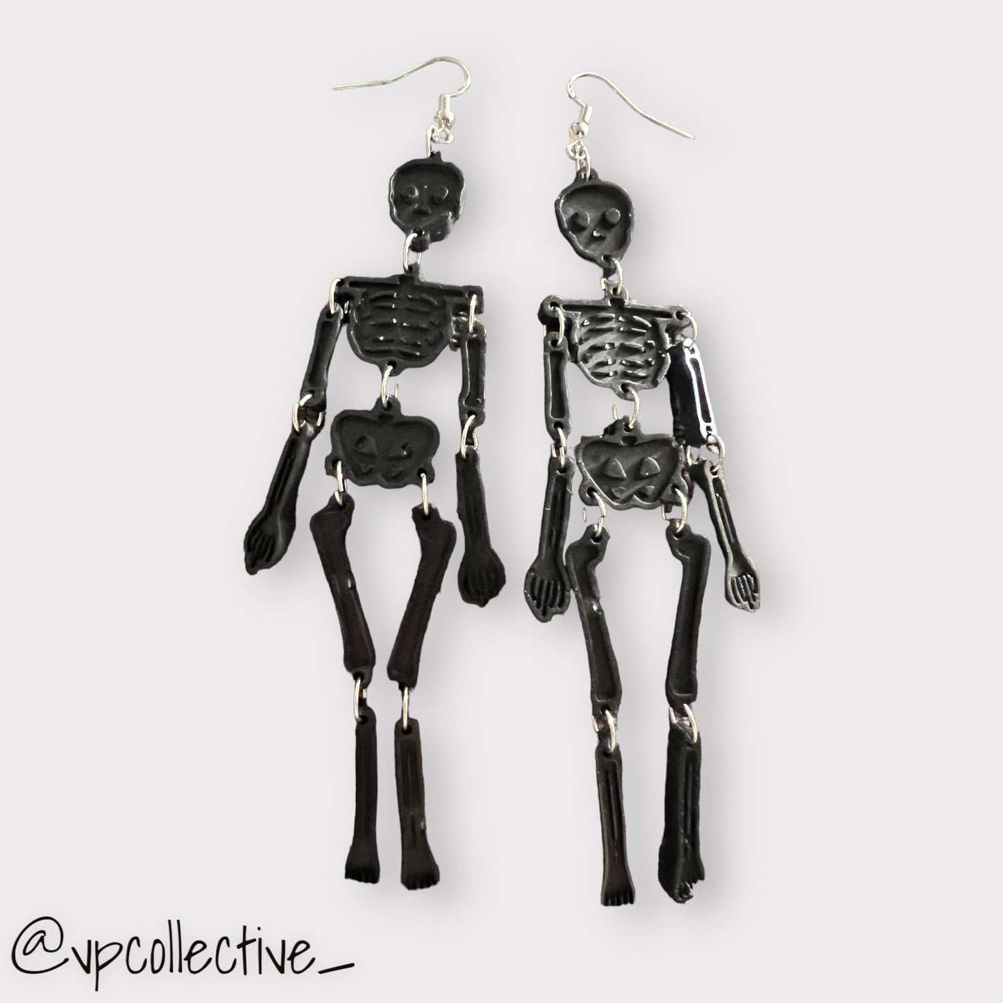 Midnight Darkness Skeleton Earrings