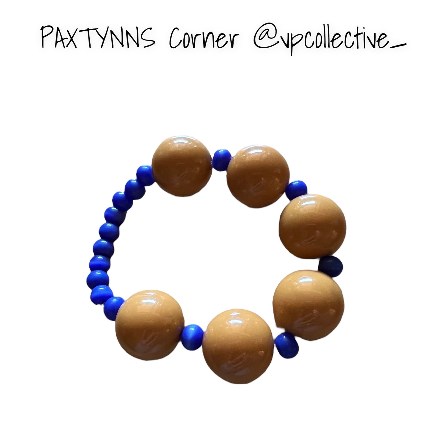 Mustard Yellow & Blue Bracelet  -  PAXTYNNS CORNER