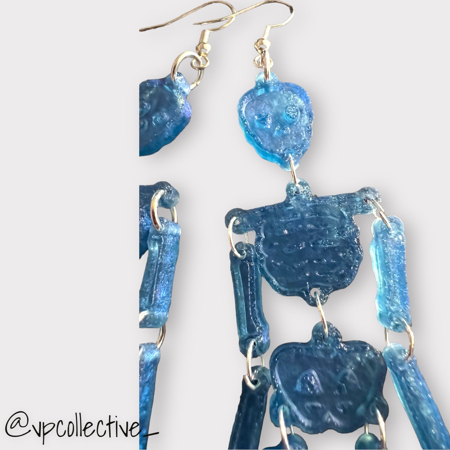 Baby Blue Skeleton Earrings