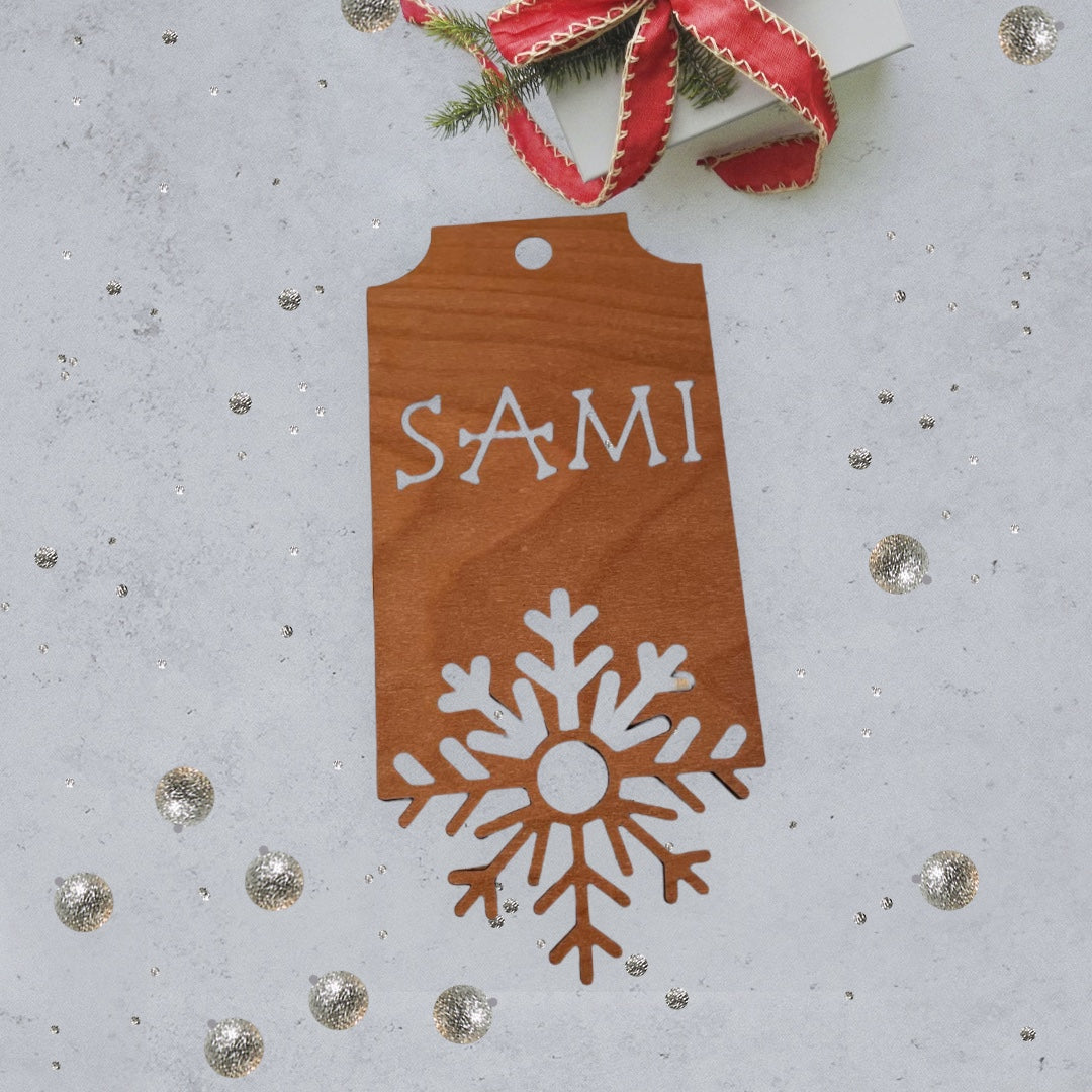 Customizable Snowflake Gift Tag