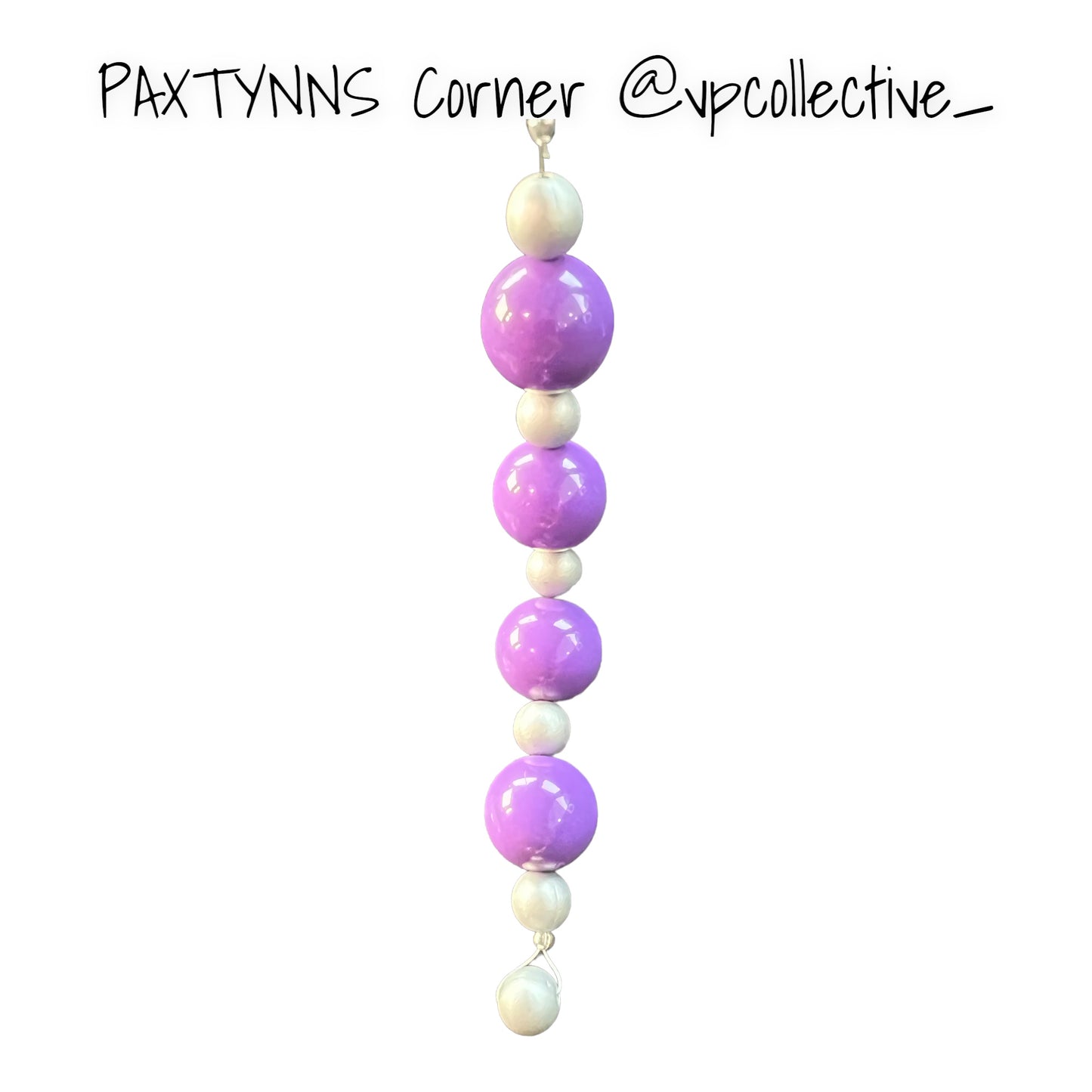 Purple & White Keychain  -  PAXTYNNS CORNER