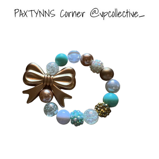 Shiny Princess Style with Gold Bow Bracelet  -  PAXTYNNS CORNER