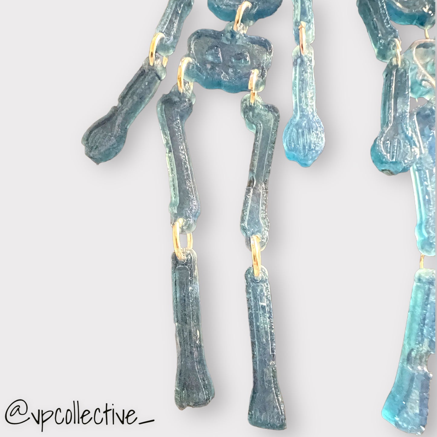 Baby Blue Skeleton Earrings