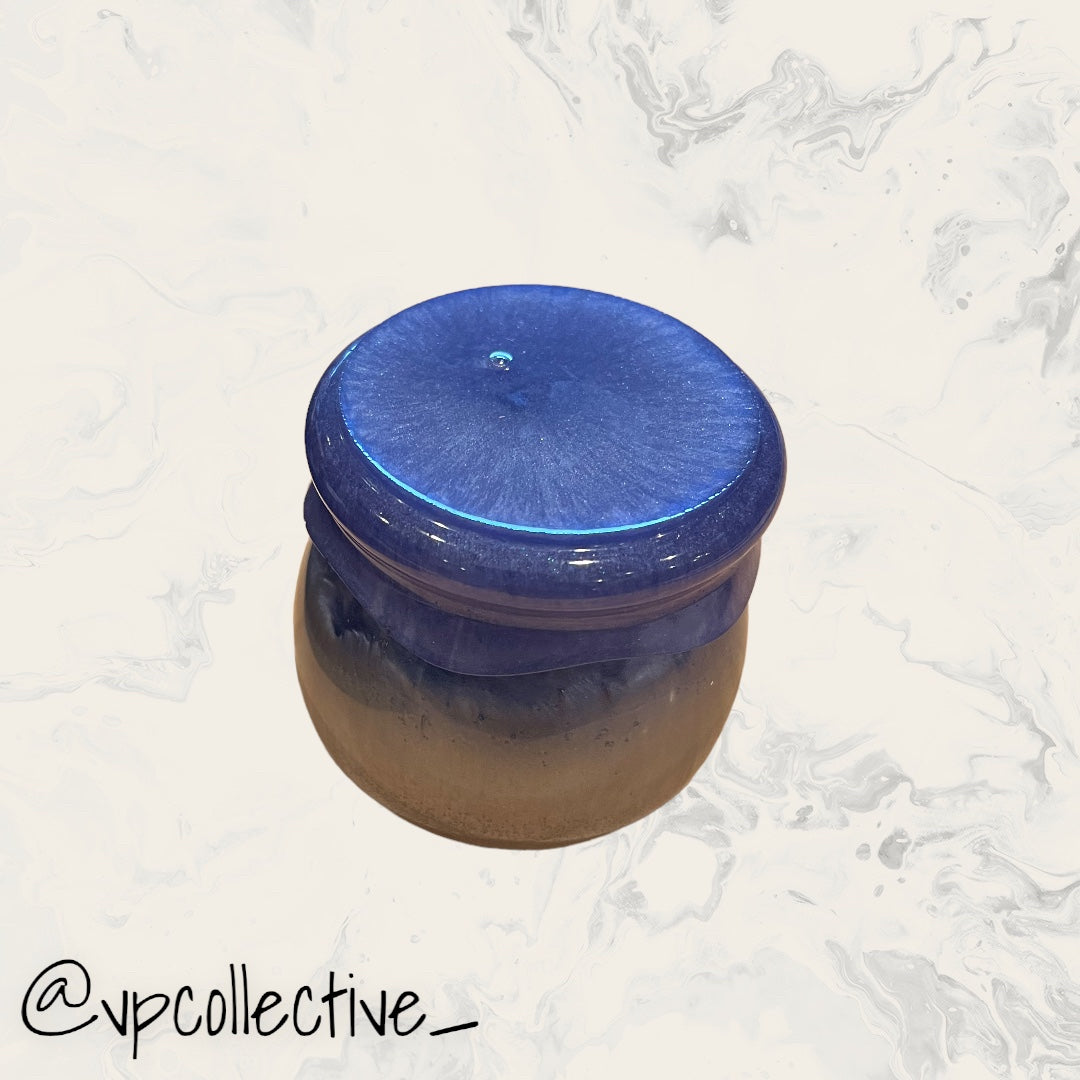 Blue & Silver - Jar with Threaded Lid