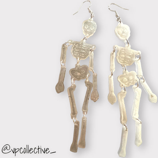 Ghostly White Skeleton Earrings