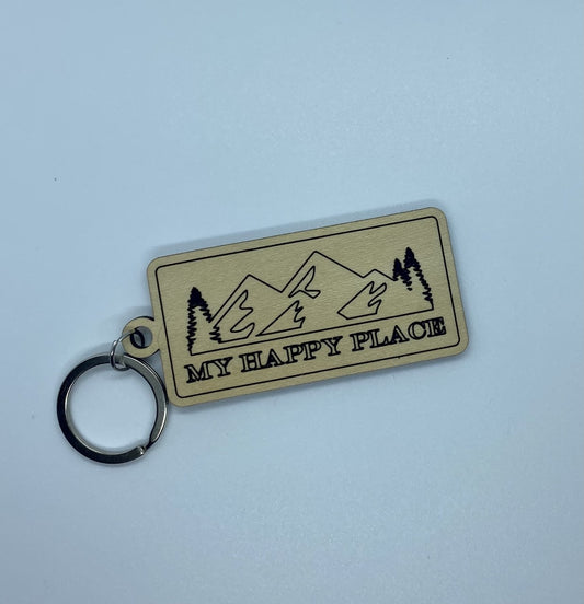 My Happy Place - The Mountains Keychain