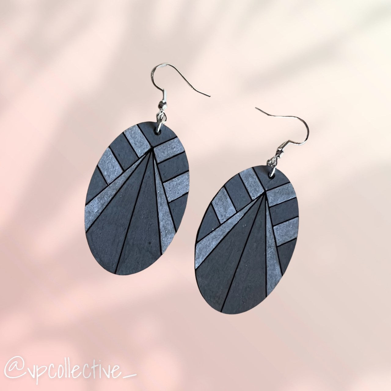 Grey & Silver Geometric Earrings